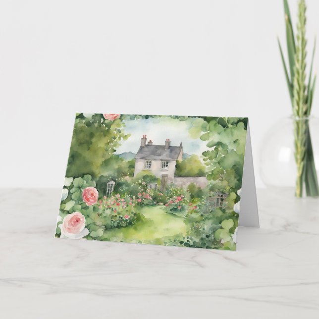 Cartão de Saudação Dobrado para Jardim do País da  (Frente)