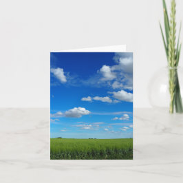 Cartão de Saudação Dobrado para o Skies Azul Brilh