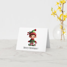 Cartão de Saudação Dobrado pelo Elf de Natal