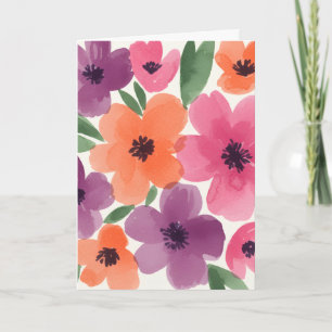 Cartão de saudação dobrado personalizado - Floral
