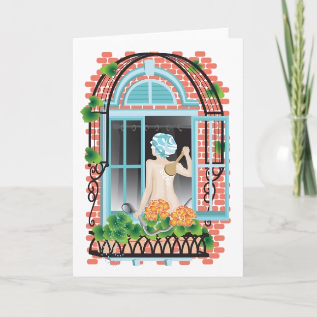 Cartão de Saudação Dobrado "Plantas de Amarragem" (Frente)