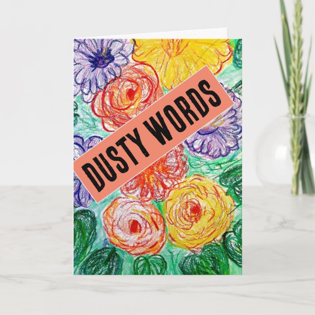 Cartão de Saudação Dobrado por Palavras (Frente)