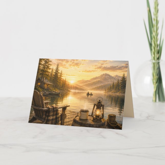 Cartão de Saudação Dobrado Rústico Personalizado à (Frente)