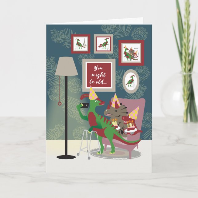 Cartão de Saudação Dobrado 'Selifes de Aniversário (Frente)