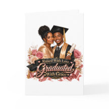Cartão de Saudação Dobrável Graduado Com Graça