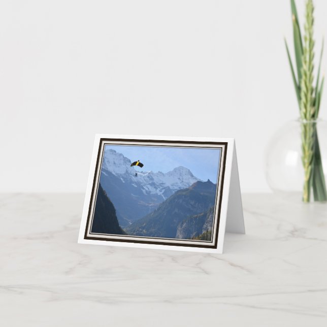 Cartão de Saudação Dobrável – Paraquedasismo na Su (Frente)