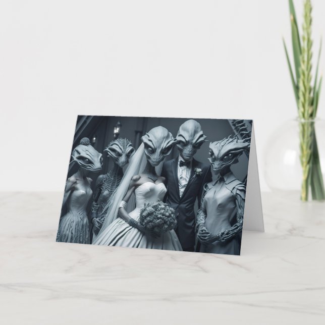 Cartão de saudação dos Aliens de PARABÉNS FUNNY WE (Frente)