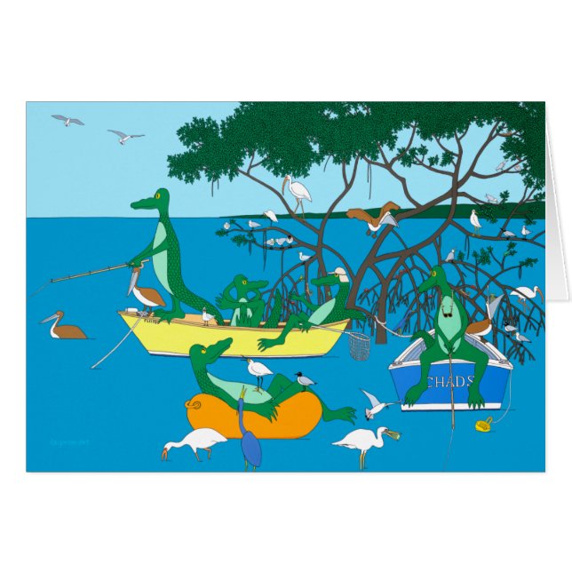Cartão de Saudação dos Jacarés da Flórida (Frente Horizontal)