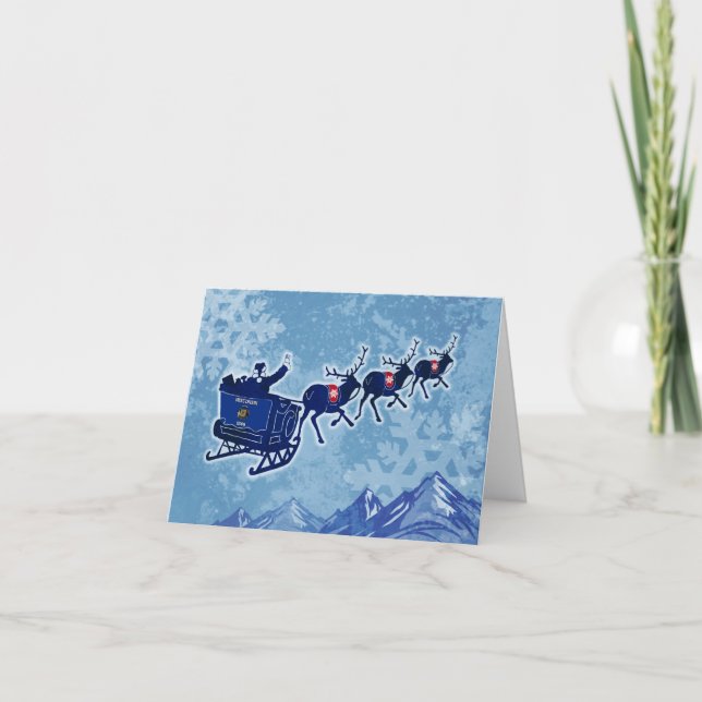 Cartão de saudação dos Papais noeis de bandeira do (Frente)