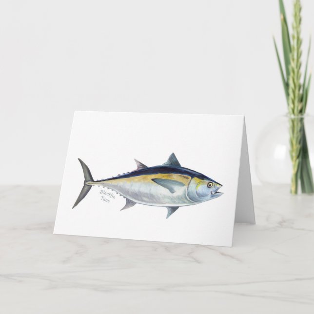 Cartão de saudação dos peixes do atum Blackfin (Frente)