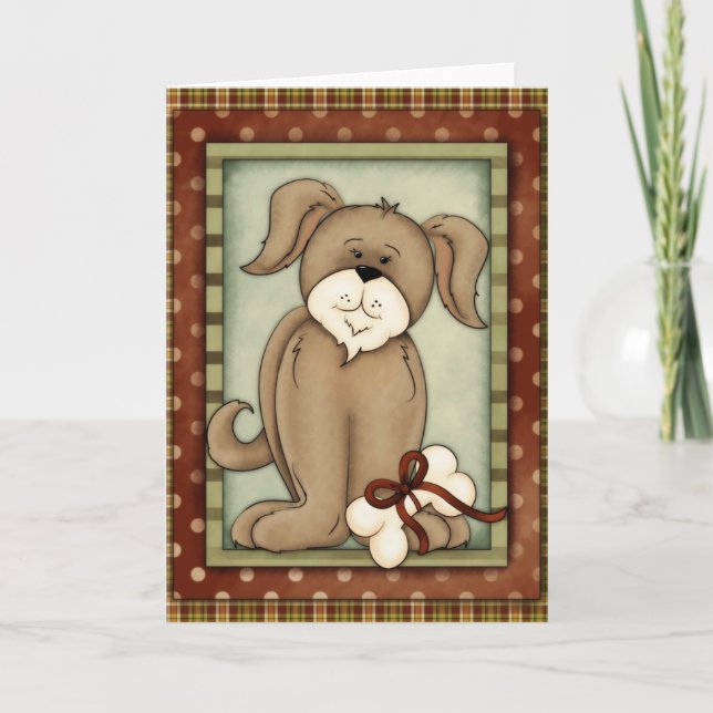 Cartão de Saudação dos Puppies de Natal Design 3 (Frente)