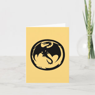 Cartão de saudação Dourado Black Dragon (vertic