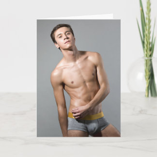 Cartão de saudação elegante e sexy de Cara quente