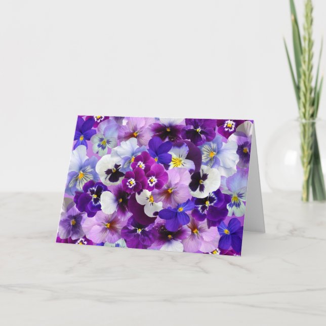 Cartão de Saudação em Branco com Flores de Primave (Frente)