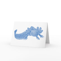 Cartão de Saudação em Branco de Axolote - AZUL