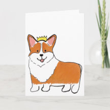 Cartão de saudação em branco de cachorro corgi rea