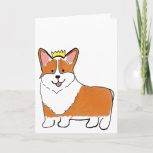 Cartão de saudação em branco de corgi real