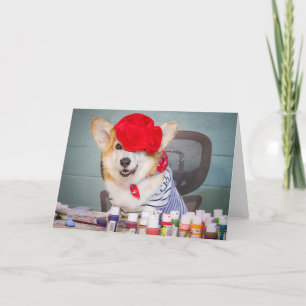 Cartão de saudação em branco do artista Corgi