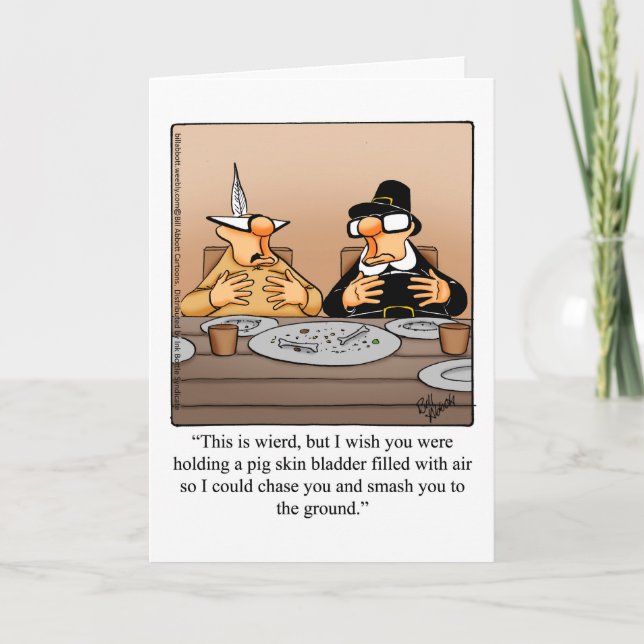 Cartão de Saudação Engraçado de Ação de Graças "Es (Frente)