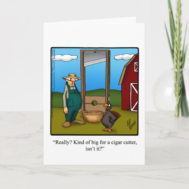 Cartão de Saudação Engraçado de Ação de Graças "Es (Frente)