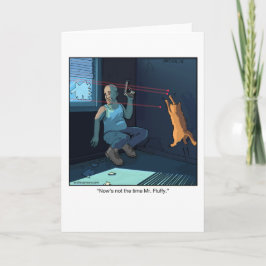 Cartão de Saudação Engraçado - Gato Laser