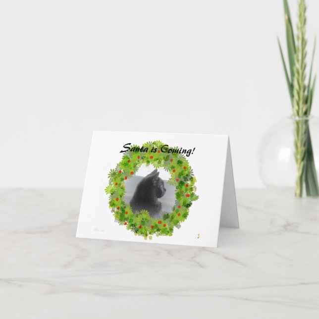 Cartão de Saudação - Entusiasmo de Natal (Frente)