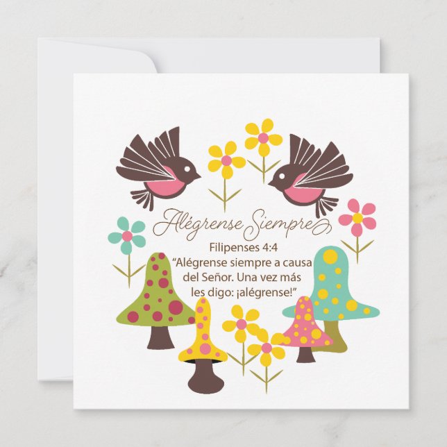 Cartão de saudação Espanhol Sempre Rejoso (Frente)