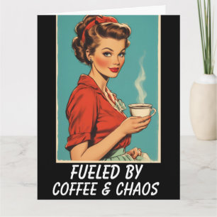 Cartão de Saudação Esposa Dona de Casa RETRO CAFÉ