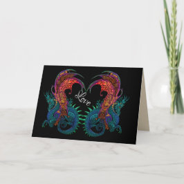 Cartão de saudação estilo Art Nouveau de dragões