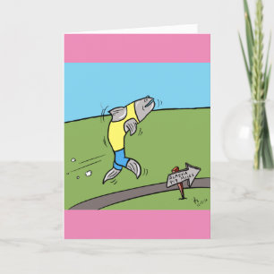 Cartão de saudação Executar Salmão