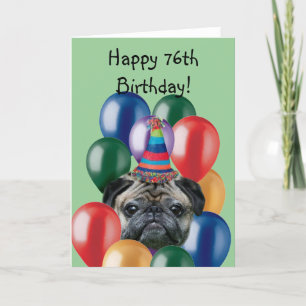 Cartão de saudação Feliz Aniversário Pug