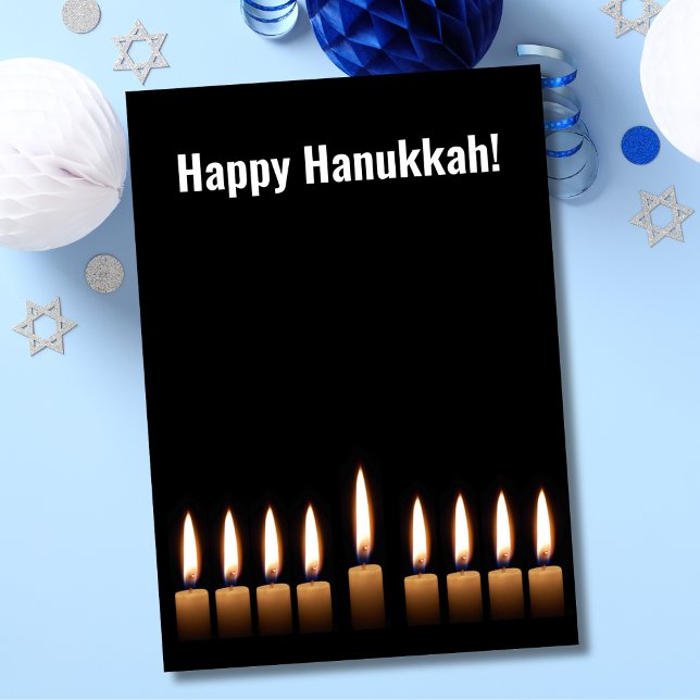 Cartão de Saudação Feliz Hanukkah Nove Velas (Criador carregado)
