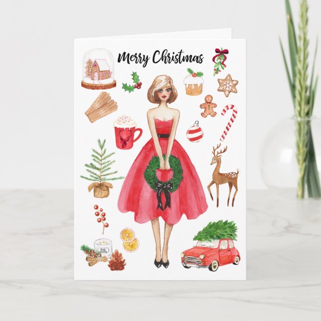 Cartão de Saudação Feliz para o Natal! (Frente)