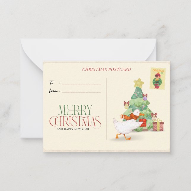 Cartão de Saudação Festivo de Natal Personalizado (Frente)