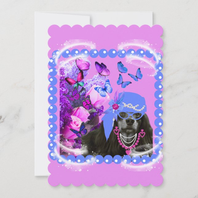 Cartão de Saudação Flat de Borboletas SweetHeart (Frente)