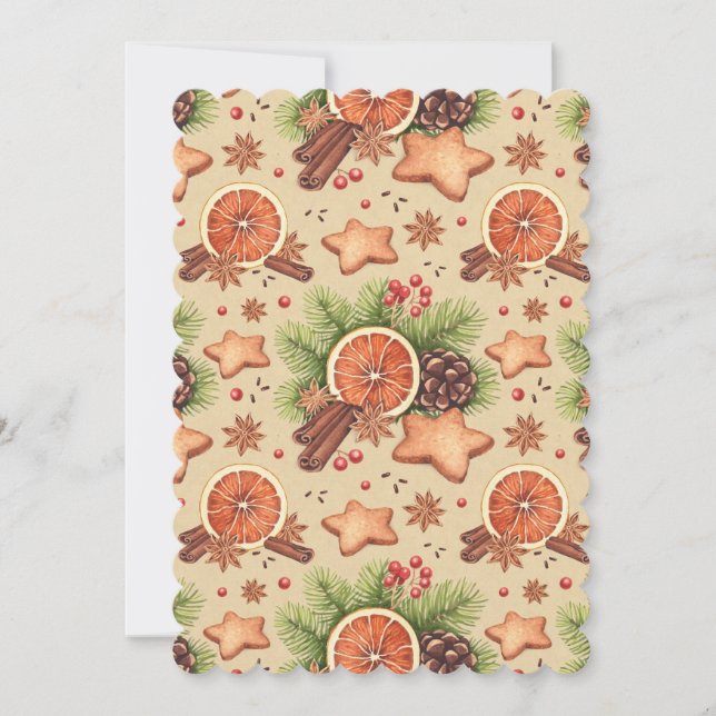 Cartão de saudação flat de especiarias de férias (Frente)