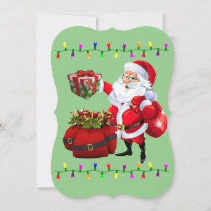 Cartão de Saudação Flat de Natal, Papai Noel