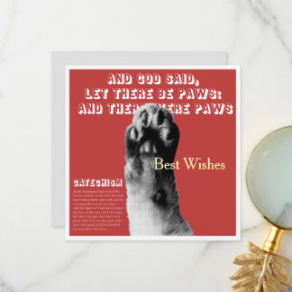 Cartão de Saudação Flat de Paw Cat