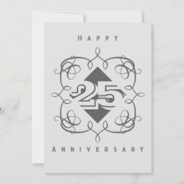 Cartão de Saudação Flat do 25 Aniversário