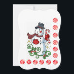 Cartão de Saudação Flat Feriado de Natal, Snowman<br><div class="desc">Cartão de Saudação Simples de Natal Envie amor aos seus entes queridos este cartão de saudação único de Natal. Algo para todos,  Maria lurdis afonso,  https://www.zazzle.com/succeedinbeautybarb</div>