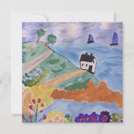 Cartão de saudação Flor e Costura de Verão