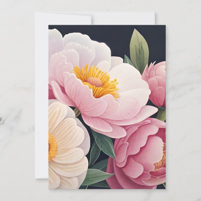 Cartão de saudação floral (Frente)