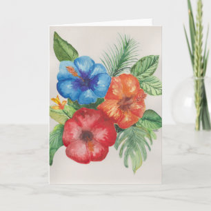 Cartão de Saudação Floral Botânico Aquarela Tropic