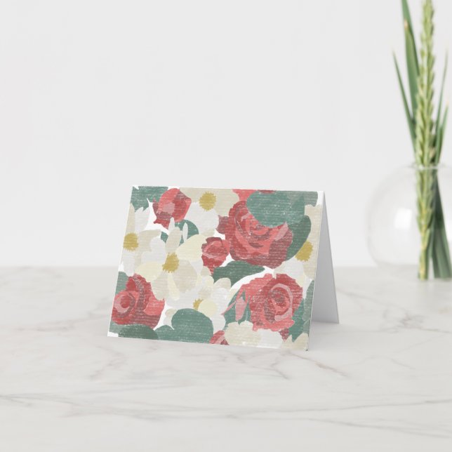 Cartão de Saudação Floral de Vazio Desenhado à Mão (Frente)