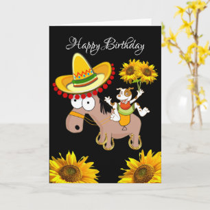 Cartão de Saudação Floral Dobrado de Cavalo de 