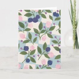 Cartão de saudação floral Jardim de Mirtilo