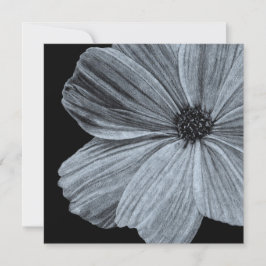 Cartão de Saudação Floral Preto e Branco Deslumbra