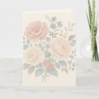 Cartão de Saudação Floral Vintage