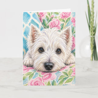 Cartão de Saudação Floral Westie