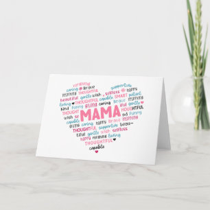 Cartão de saudação fofo para mãe; mamãe; mamã;